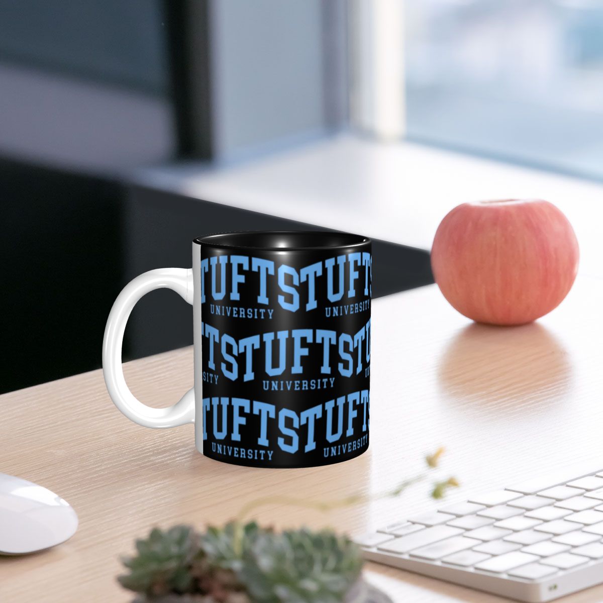 Coffee Tea Font - Tufts - College Font Curved Mug