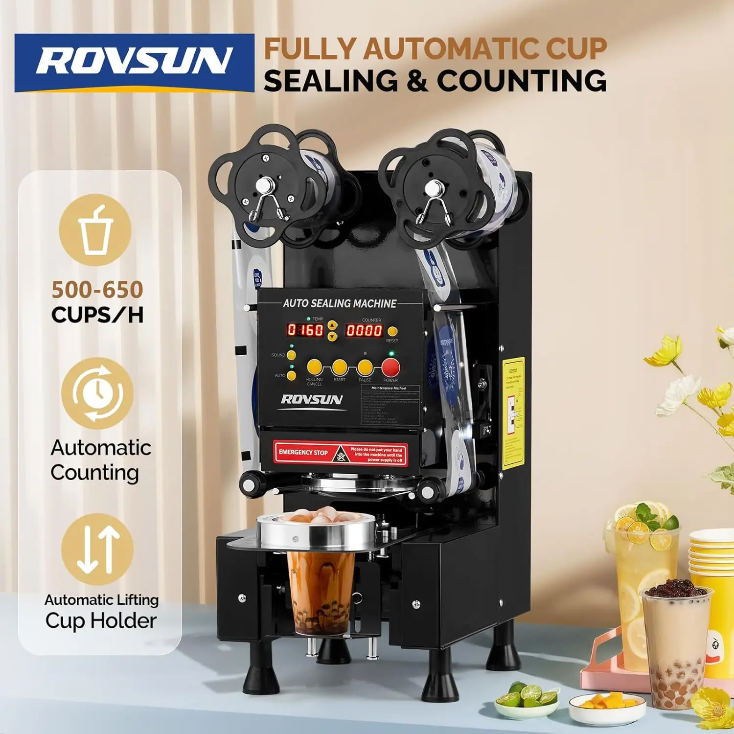 Automatic Cup Sealing Machine  - Coffee Tea Difference review and price