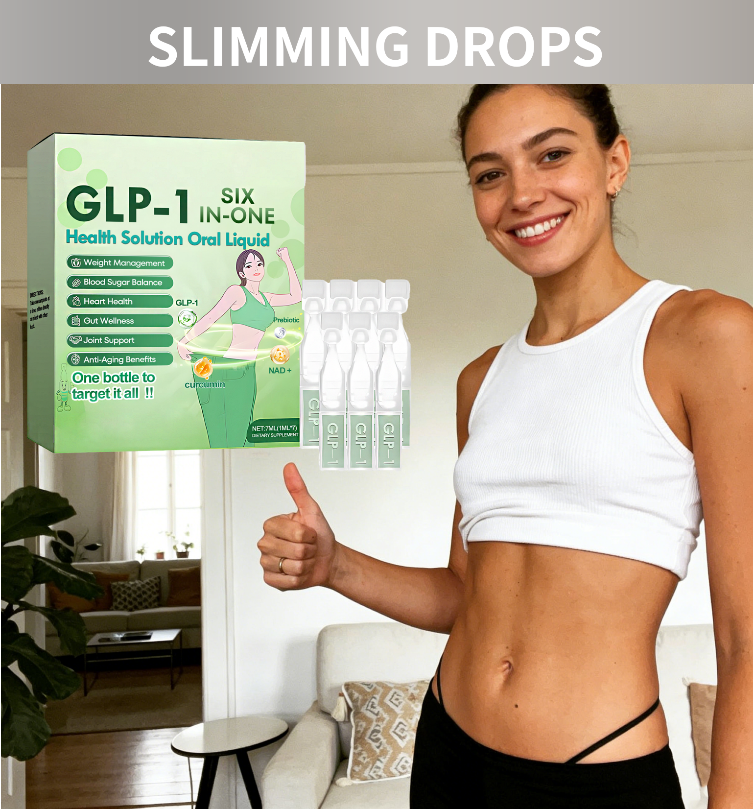 GLP-1 Supplement Liquid Drops  - Coffee Tea For Weight Loss review and price