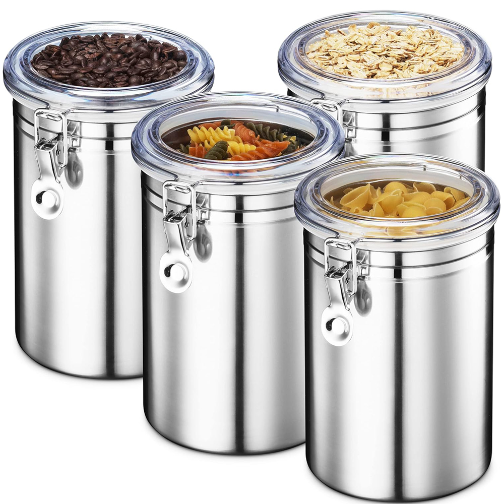 Stainless Steel Canister Set w - Coffee Tea And Sugar Canister Set review and price