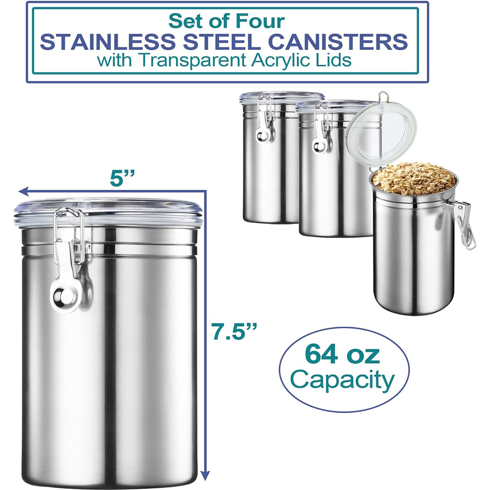 Stainless Steel Canister Set w - Coffee Tea And Sugar Canister Set review and price