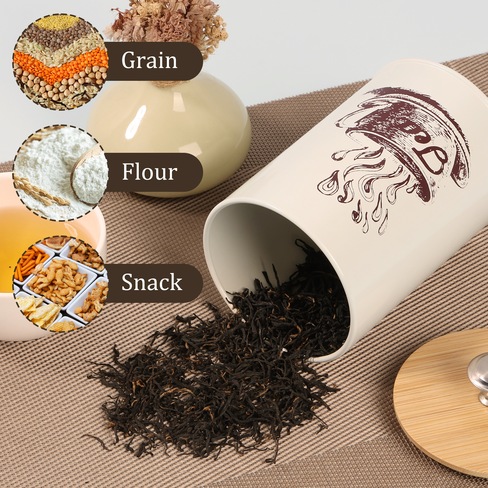 3Pcs Kitchen Storage Box Metal - Coffee Tea And Sugar Canister Set review and price
