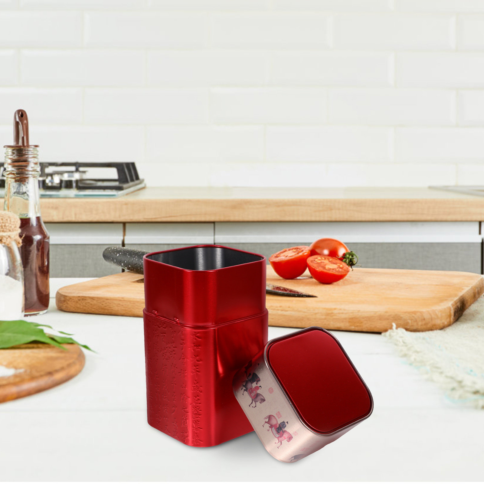 Airtight Tea Large Red Tinplat - Coffee Tea And Sugar Canister Set review and price