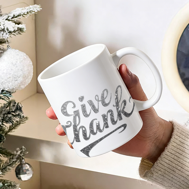 Silver Foil Font 'Give Thanks' - Coffee Tea Font review and price