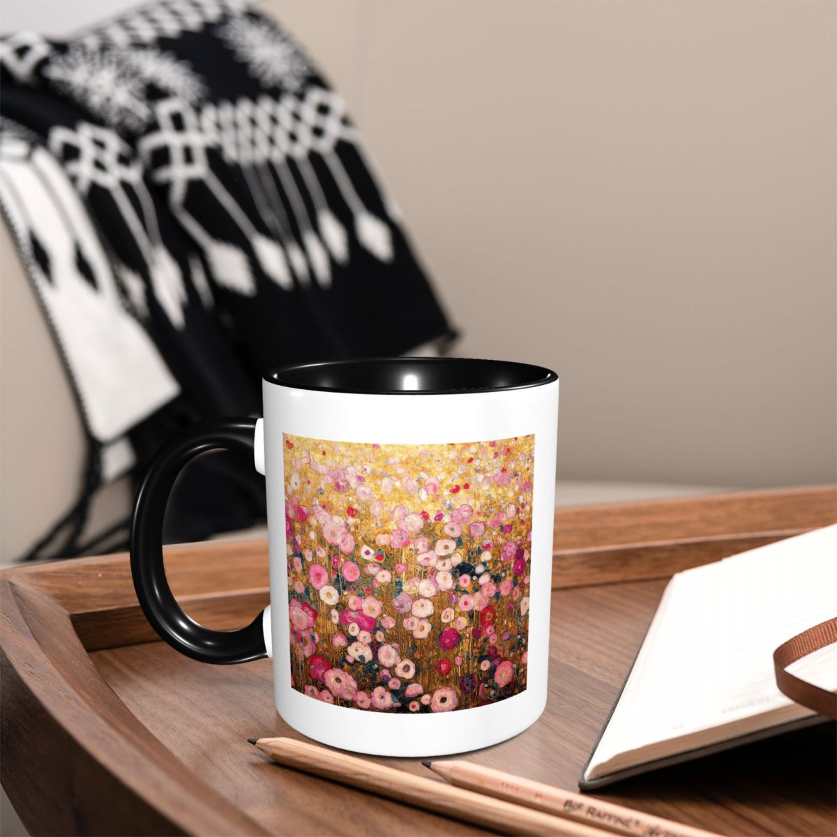 Gustav Klimt Pink Flower Garde - Coffee Tea For Garden review and price
