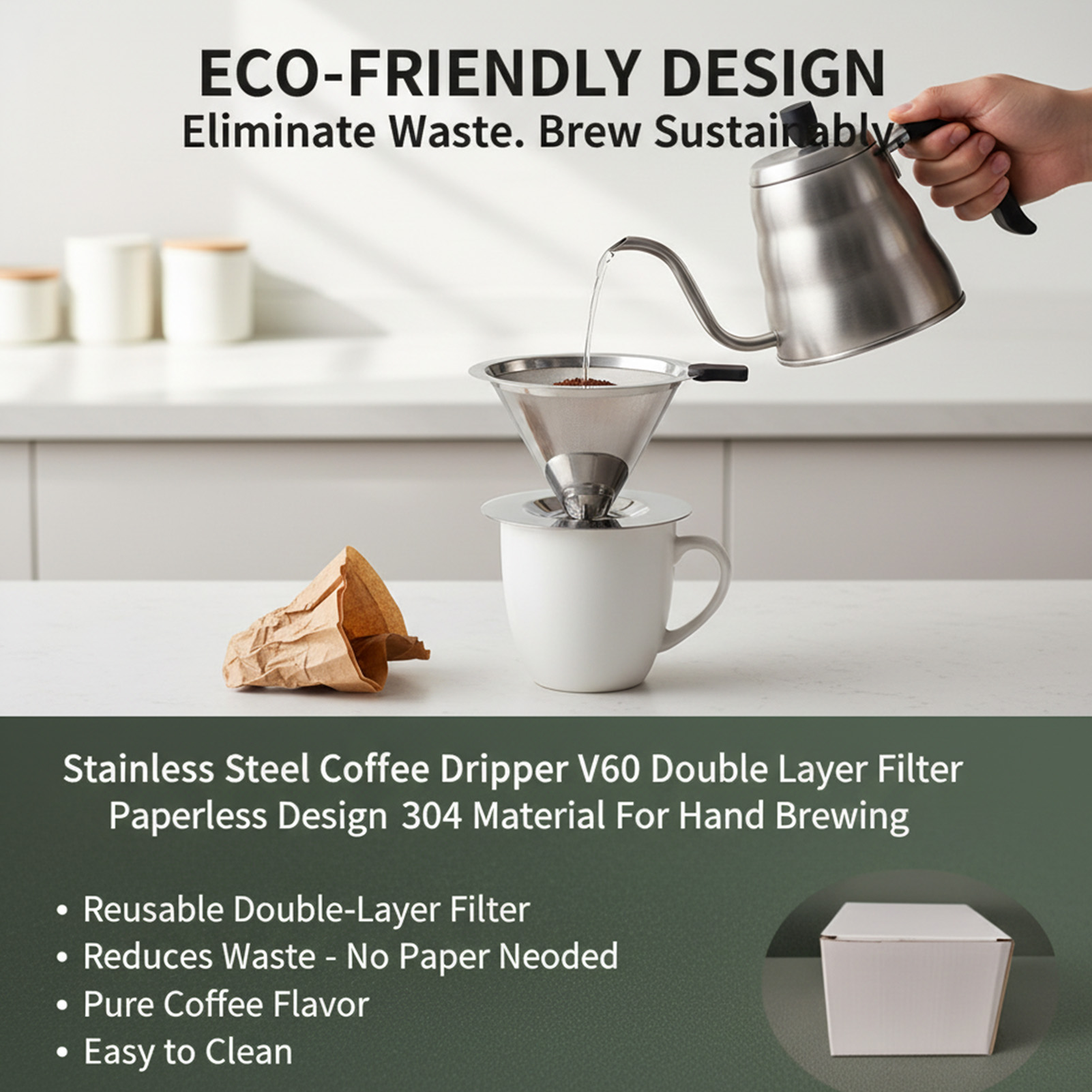 V60 Stainless Steel Coffee Fil - Coffee Dripper V60 review and price