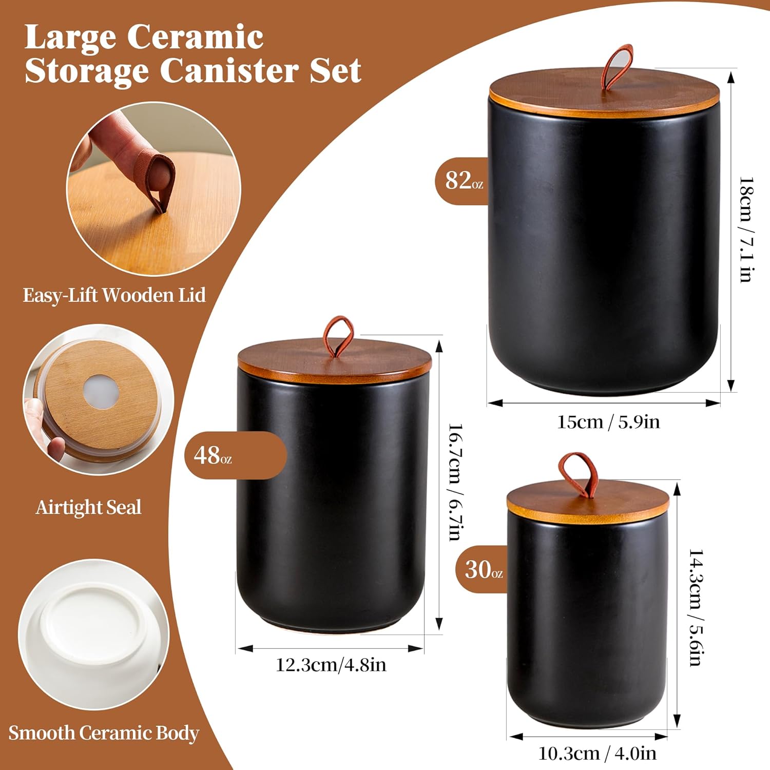 Ceramic Canister Set (30 oz, 4 - Coffee Tea And Sugar Canister Set review and price