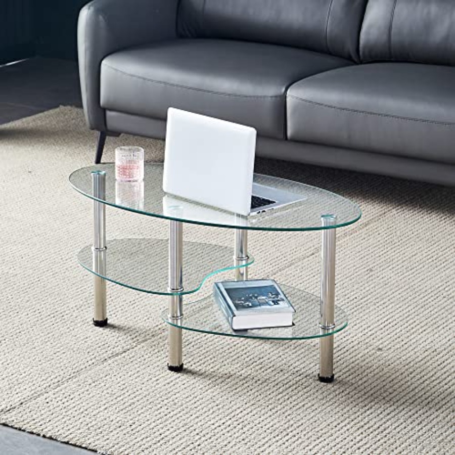 Oval-Shaped Glass Tea Table fo - Coffee Tea Room review and price