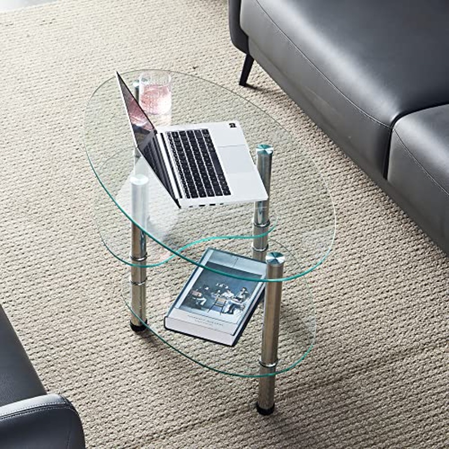 Oval-Shaped Glass Tea Table fo - Coffee Tea Room review and price