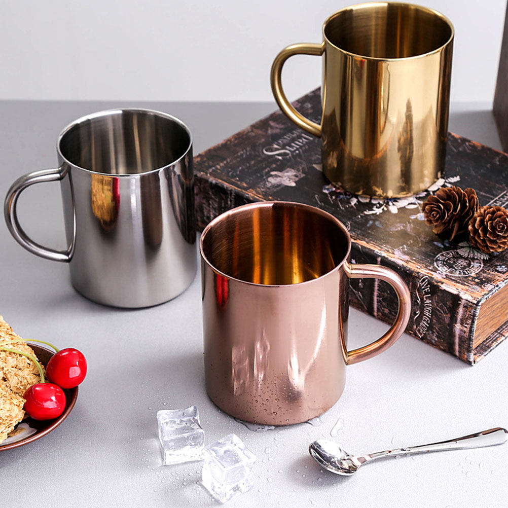 2Pcs Stainless Steel Mug Set D - Water Tea And Coffee review and price
