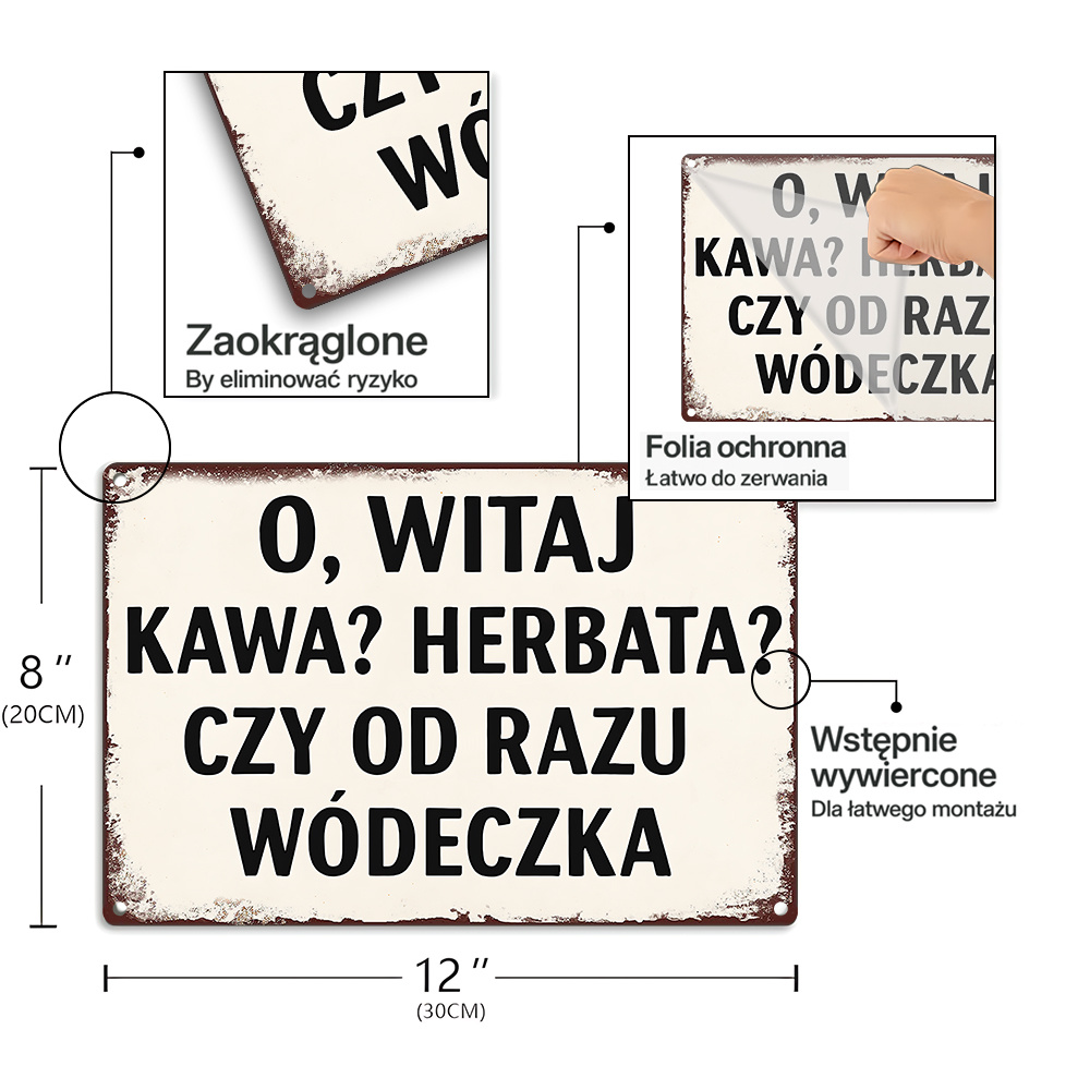 Vintage Metal Sign, Polish Fun - Coffee Tea Vodka review and price