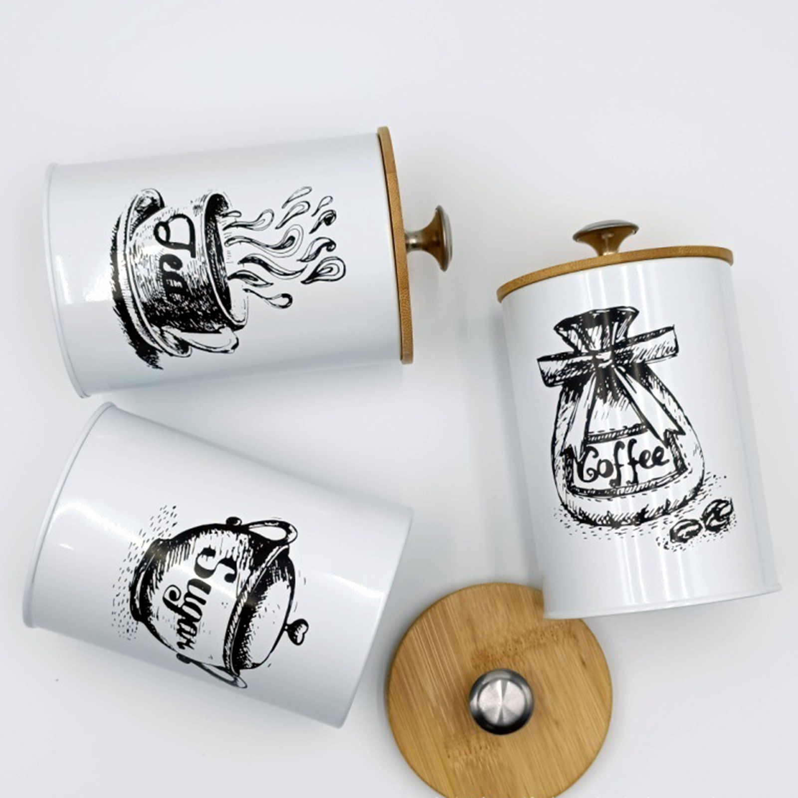 3Pcs Sealed Coffee Canister Se - Coffee Tea And Sugar Canister Set review and price