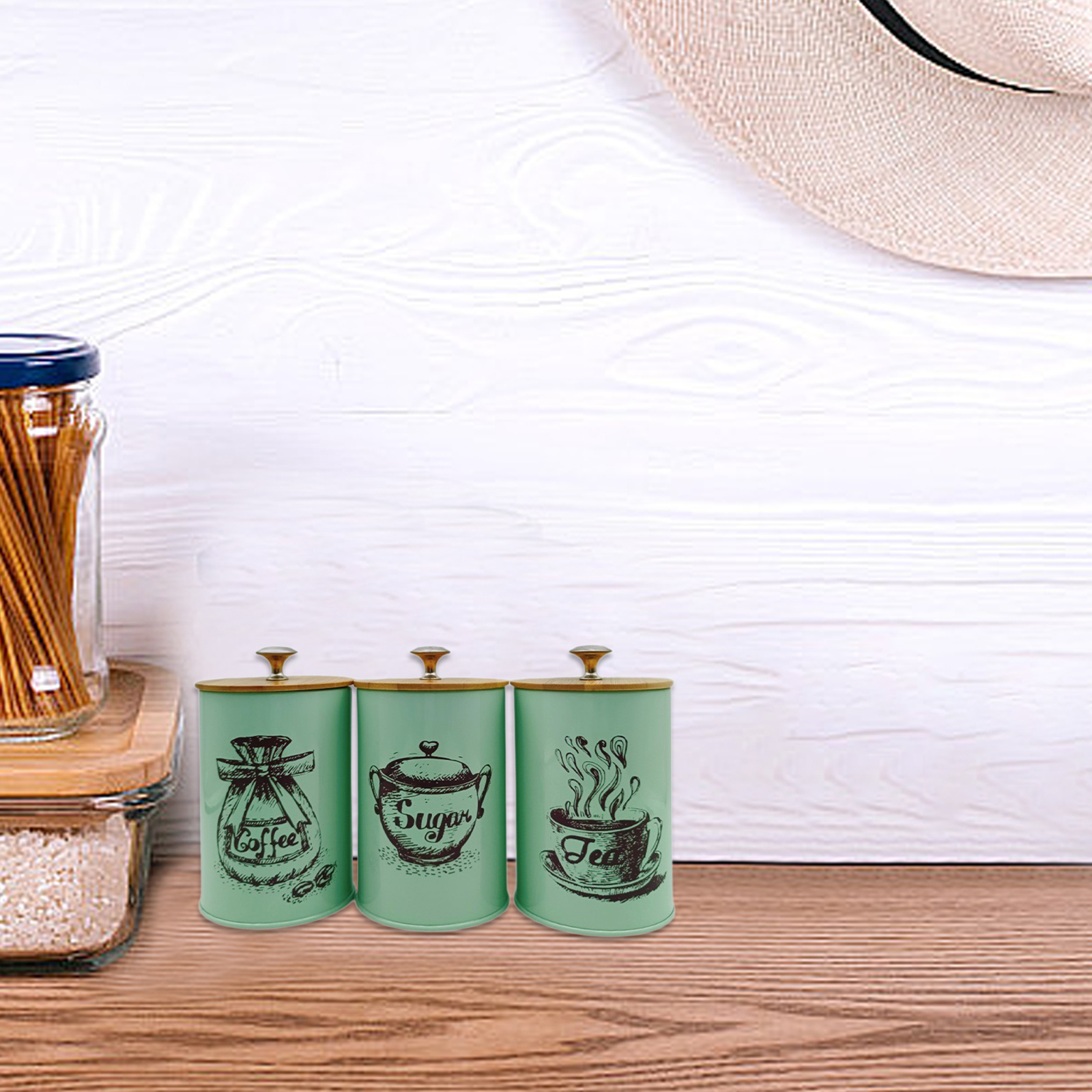 3Pcs Sealed Coffee Canister Se - Coffee Tea And Sugar Canister Set review and price