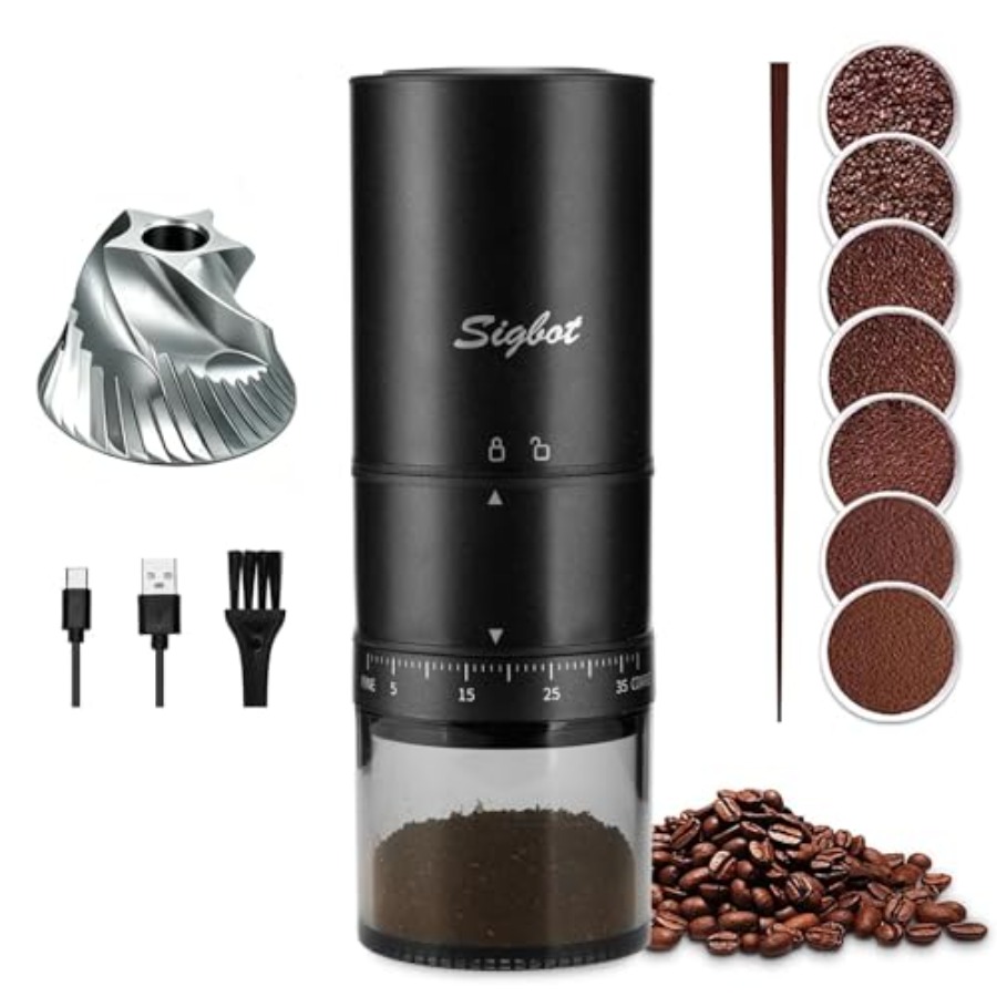 Portable Electric Coffee Grind - Coffee & Tea Difabis review and price