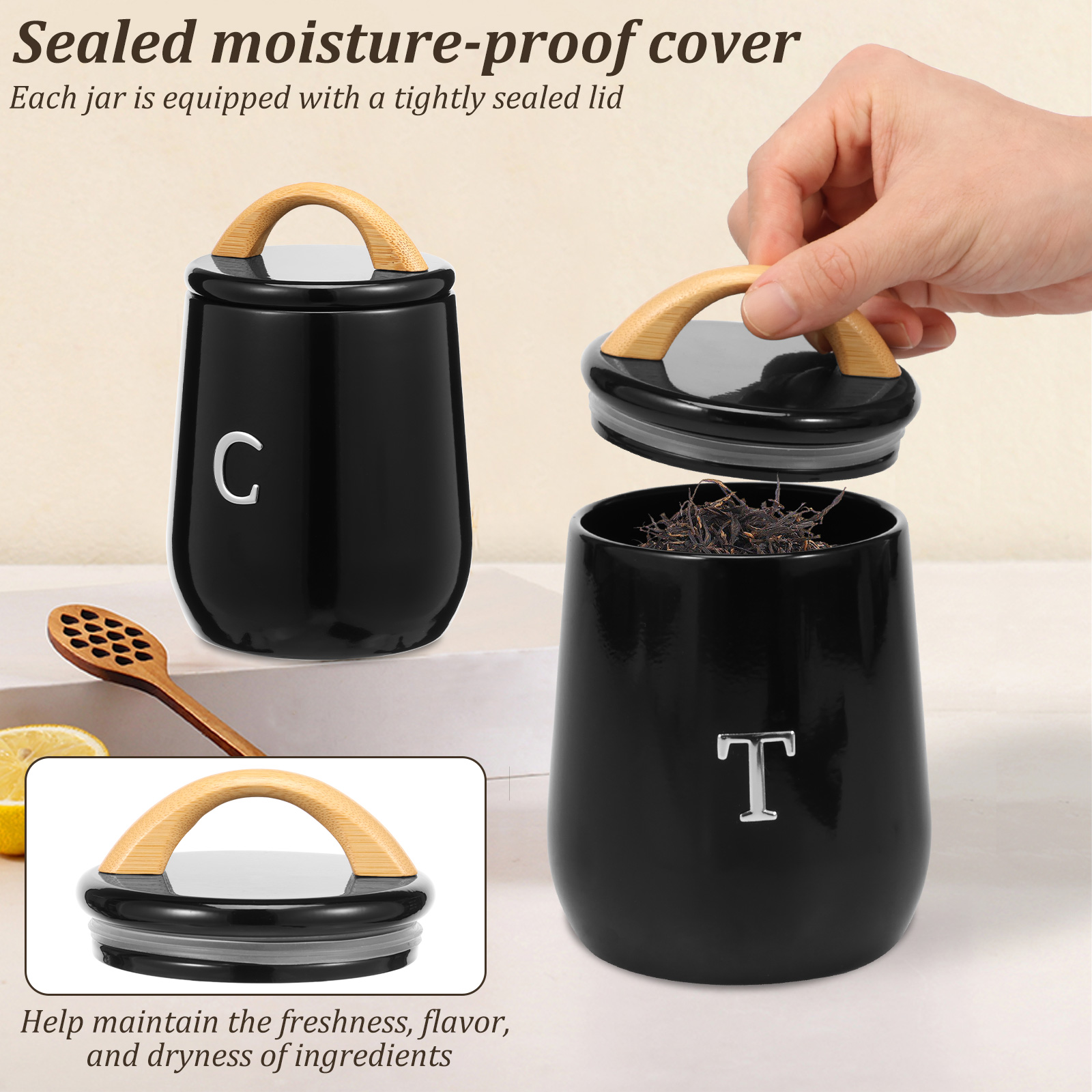 3Pcs Kitchen Storage Jar Tea S - Coffee Tea Difference review and price