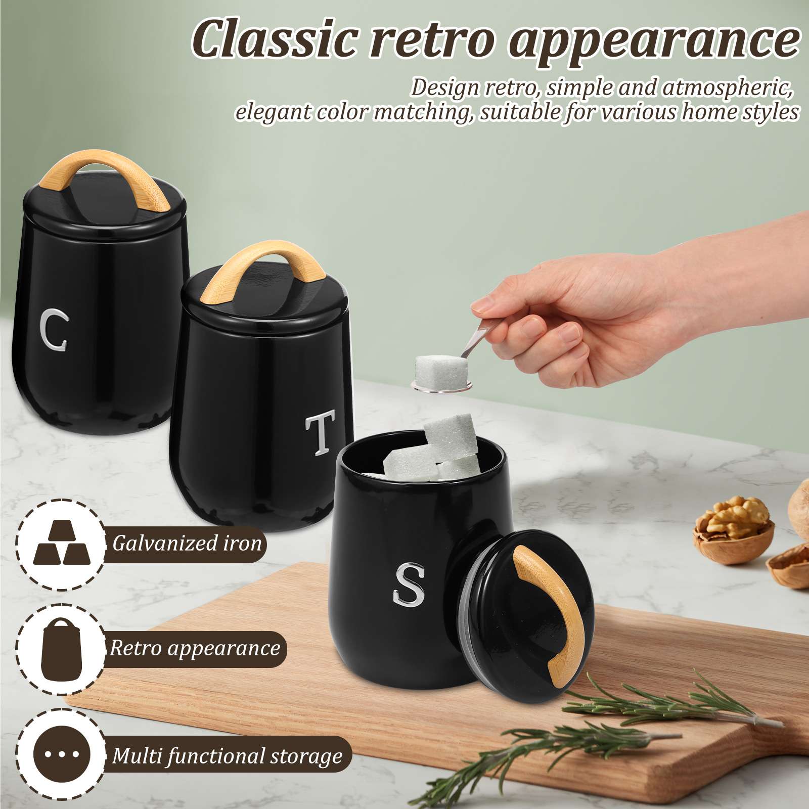 3Pcs Kitchen Storage Jar Tea S - Coffee Tea Difference review and price