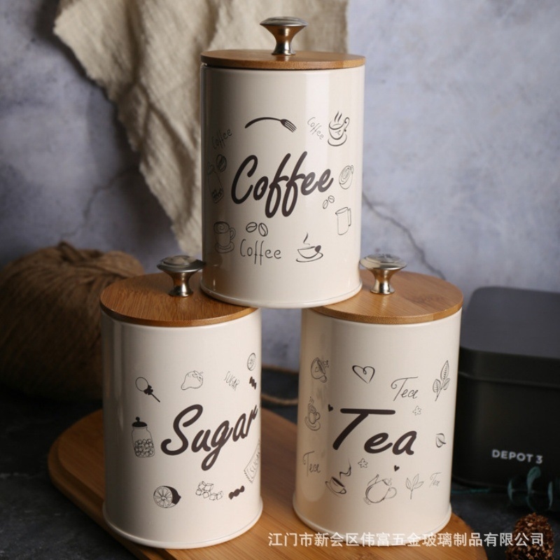 Bamboo Lid Airtight Coffee Sug - Coffee Tea And Sugar Canister Set review and price