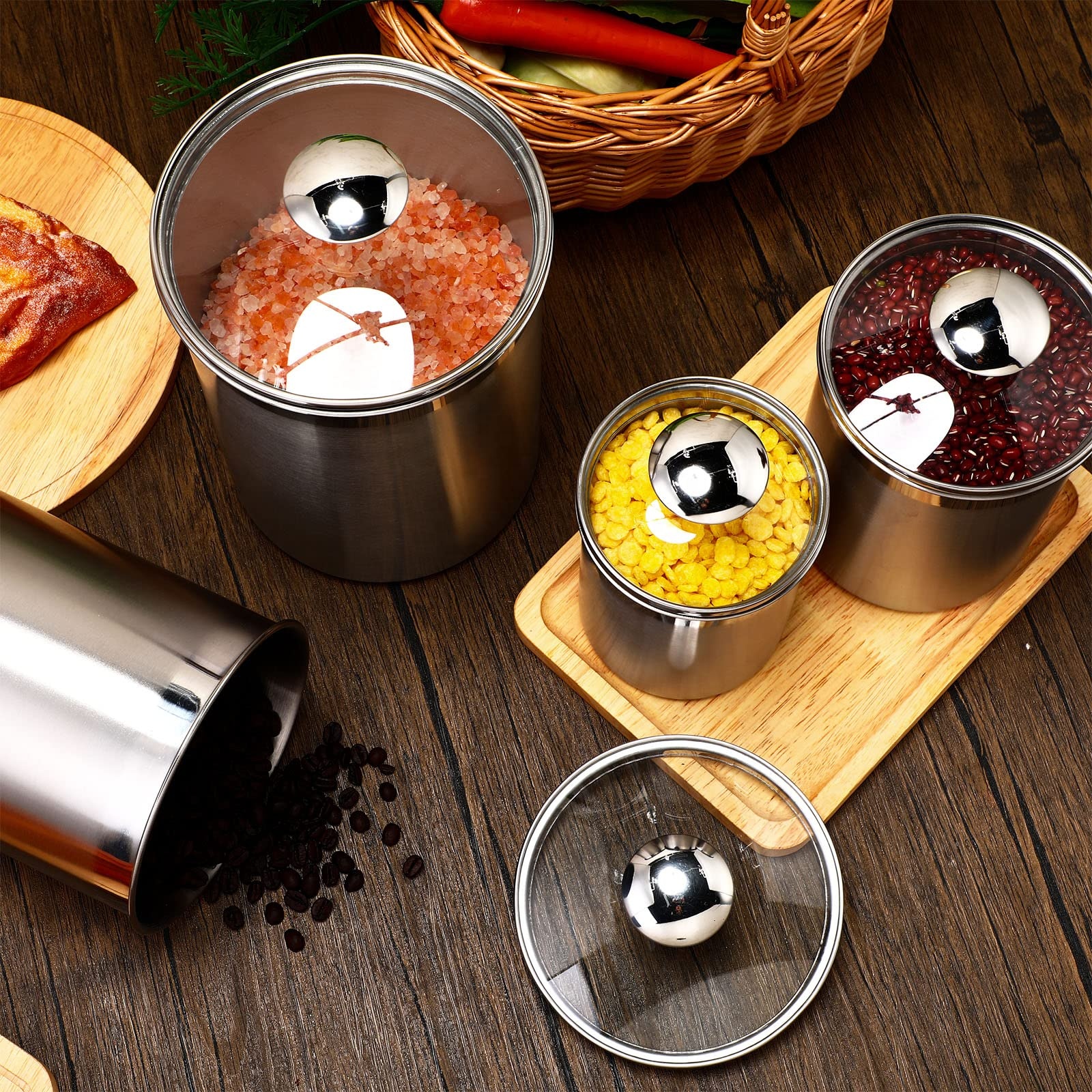 Food Storage Containers Tea Co - Coffee Tea And Sugar Canister Set review and price