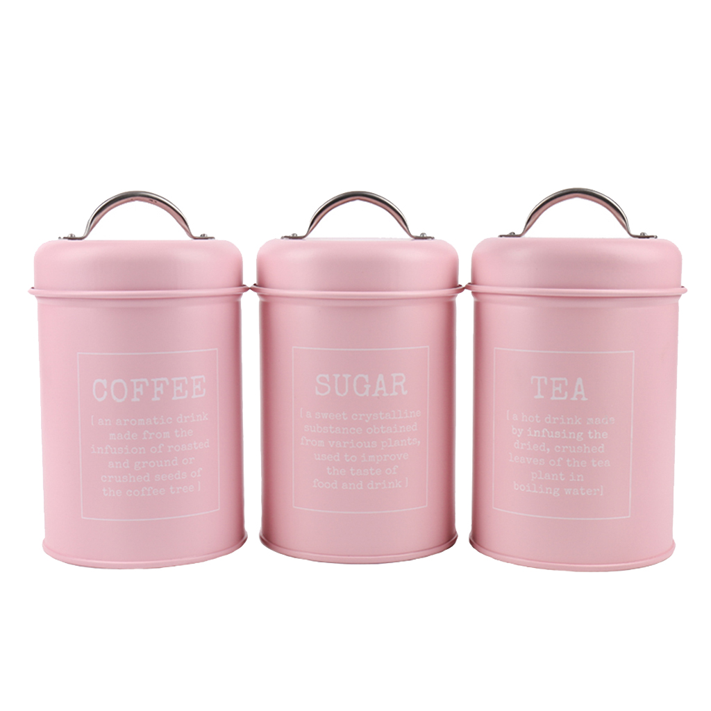 Set of 3 Canister Iron Kitchen - Coffee Tea And Sugar Canister Set review and price